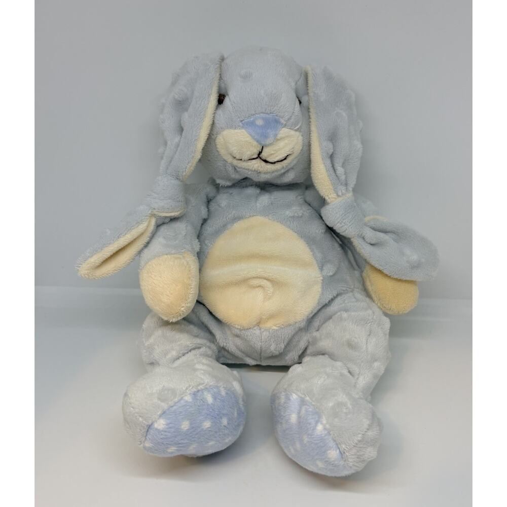 Stephan Baby Security Lovey Plush Bunny Rabbit Blue Minky dots bumps 13" knots